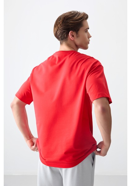 Fiesta Pamuklu Kalın Yumuşak Dokulu Oversize Fit Baskılı Erkek T-Shirt - 88374