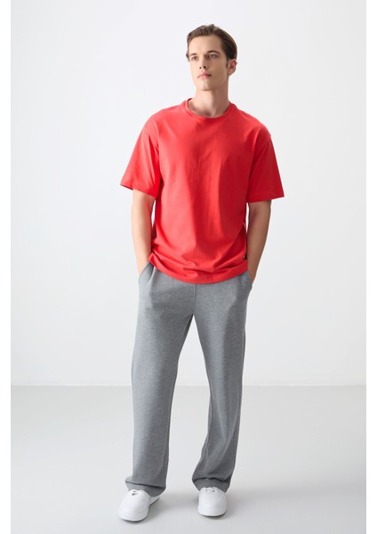Fiesta %100 Pamuk Kalın Yumuşak Dokulu Oversize Fit Basic Erkek T-Shirt - 88353