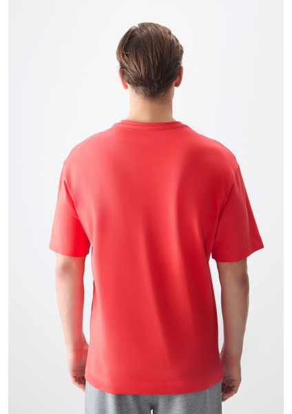 Fiesta %100 Pamuk Kalın Yumuşak Dokulu Oversize Fit Basic Erkek T-Shirt - 88353