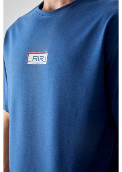 Parlament Pamuklu Kalın Yumuşak Dokulu Oversize Fit Baskılı Erkek T-Shirt - 88376