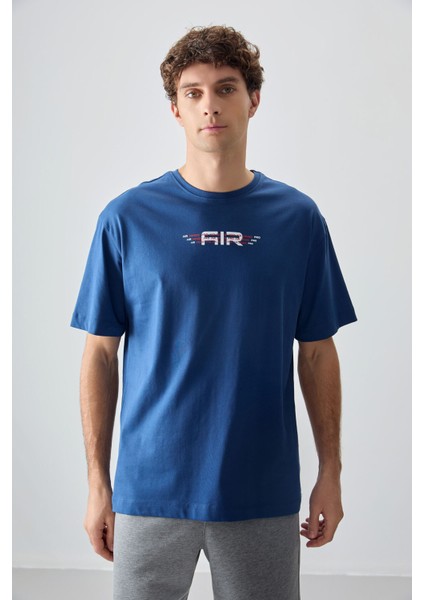 Parlament %100 Pamuk Kalın Yumuşak Dokulu Oversize Fit Baskılı Erkek T-Shirt - 88356