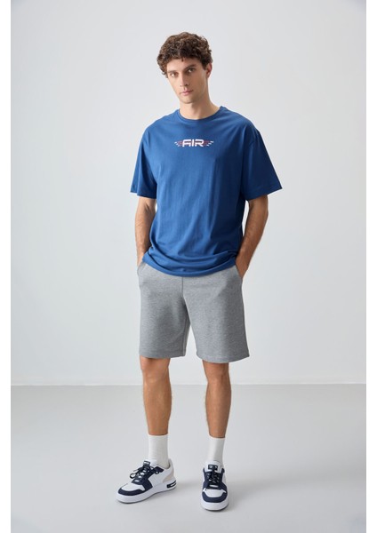 Parlament %100 Pamuk Kalın Yumuşak Dokulu Oversize Fit Baskılı Erkek T-Shirt - 88356