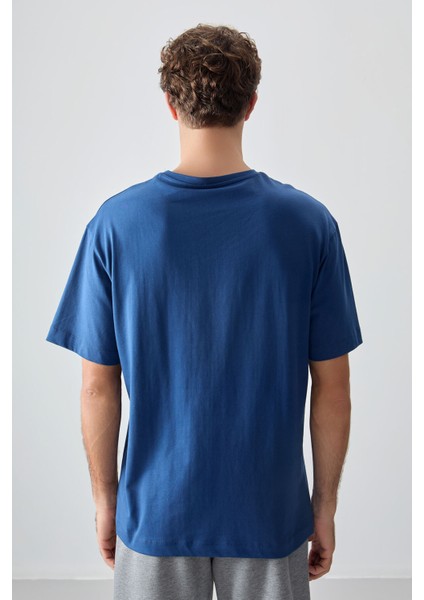 Parlament %100 Pamuk Kalın Yumuşak Dokulu Oversize Fit Baskılı Erkek T-Shirt - 88356