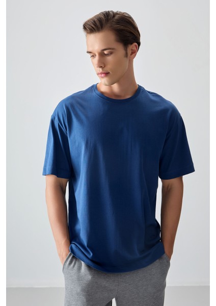 Parlament %100 Pamuk Kalın Yumuşak Dokulu Oversize Fit Basic Erkek T-Shirt - 88353