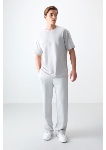 Taş Pamuklu Kalın Yumuşak Dokulu Oversize Fit Basic Erkek T-Shirt - 88378
