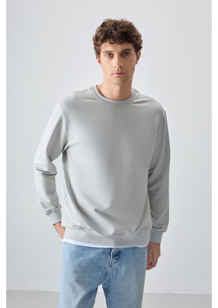 Taş Pamuk Yumuşak Dokulu Standart Fit Basic Erkek Sweatshirt - 88363