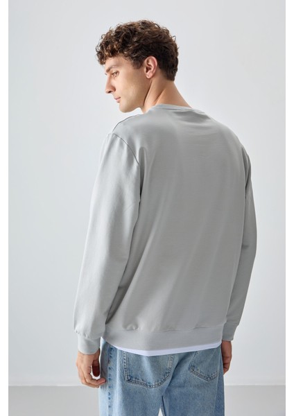 Taş Pamuk Yumuşak Dokulu Standart Fit Basic Erkek Sweatshirt - 88363