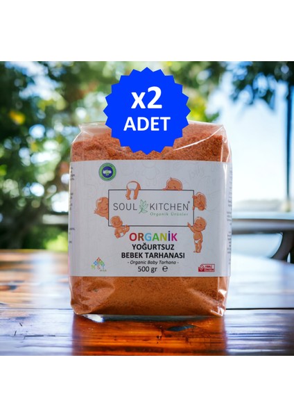 Soul Kitchen Organik Ürünler Soul Kitchen Organik Yoğurtsuz Bebek Tarhanası 500 gr (Vegan) - 2'li Avantaj Paket -