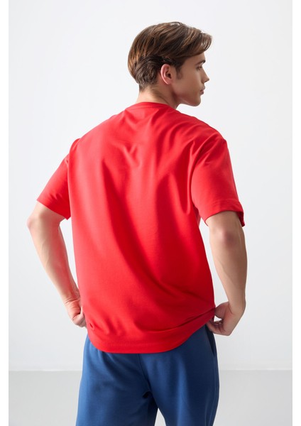 Fiesta Pamuklu Kalın Yumuşak Dokulu Oversize Fit Baskılı Erkek T-Shirt - 88373