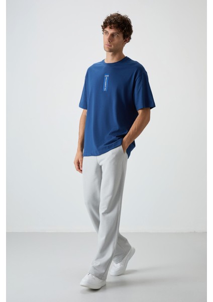Parlament %100 Pamuk Kalın Yumuşak Dokulu Oversize Fit Baskılı Erkek T-Shirt - 88360