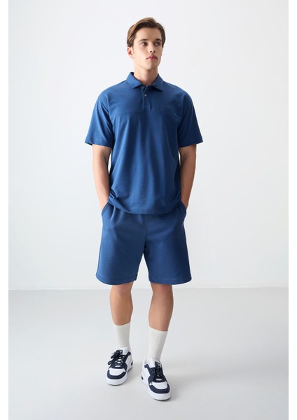 Parlament Pamuklu Kalın Yumuşak Dokulu Polo Yaka Oversize Fit Basic Erkek T- Shirt - 88382
