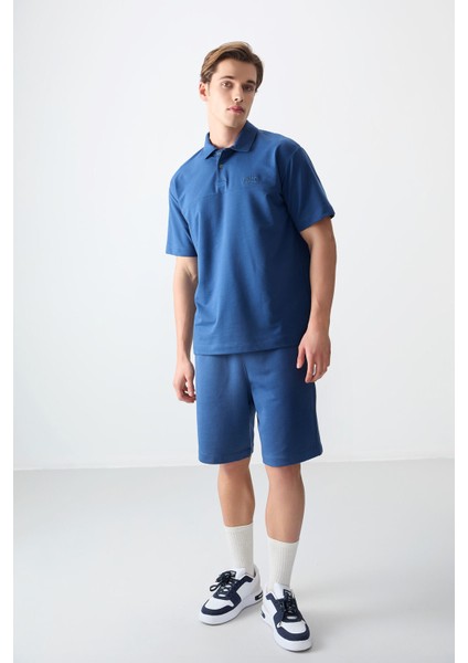 Parlament Pamuklu Kalın Yumuşak Dokulu Polo Yaka Oversize Fit Basic Erkek T- Shirt - 88382
