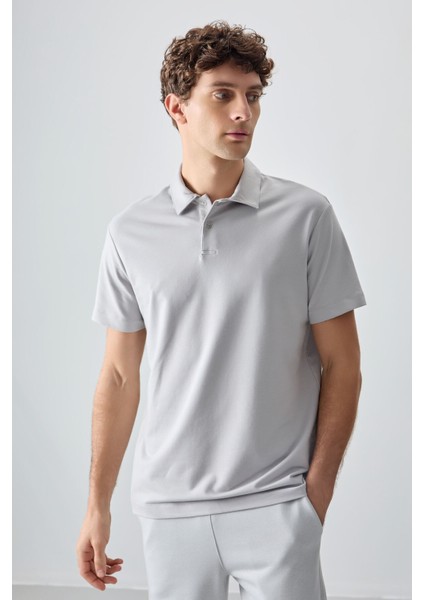 Taş Pamuklu Kalın Yumuşak Dokulu Polo Yaka Oversize Fit Basic Erkek T- Shirt - 88381
