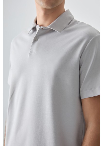 Taş Pamuklu Kalın Yumuşak Dokulu Polo Yaka Oversize Fit Basic Erkek T- Shirt - 88381