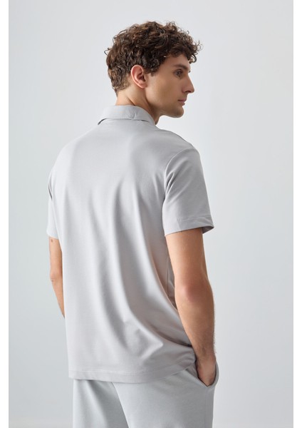 Taş Pamuklu Kalın Yumuşak Dokulu Polo Yaka Oversize Fit Basic Erkek T- Shirt - 88381