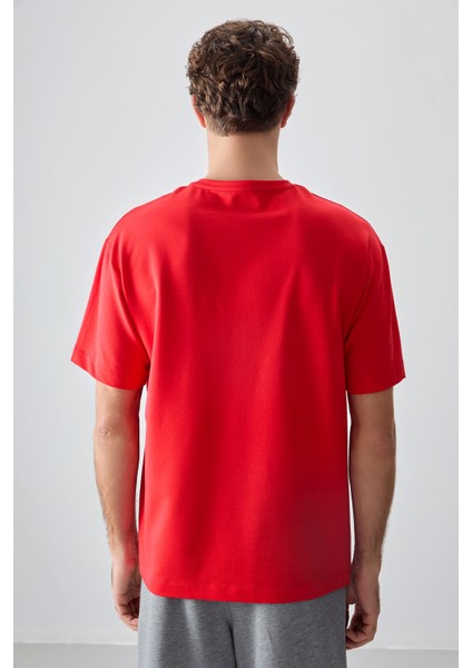 Fiesta Pamuklu Kalın Yumuşak Dokulu Oversize Fit Baskılı Erkek T-Shirt - 88375
