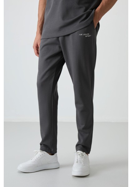 Haki Pamuklu Kalın Yumuşak Dokulu Oversize Fit Nakışlı Erkek Eşofman Takım - 85252 modelleri