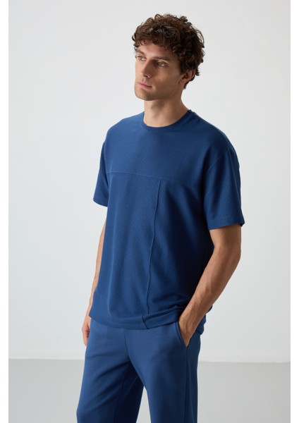 Parlament Waffle İnterlok Yüzeyi Dokulu Oversize Fit Basic Erkek T-Shirt - 88380 fırsatları