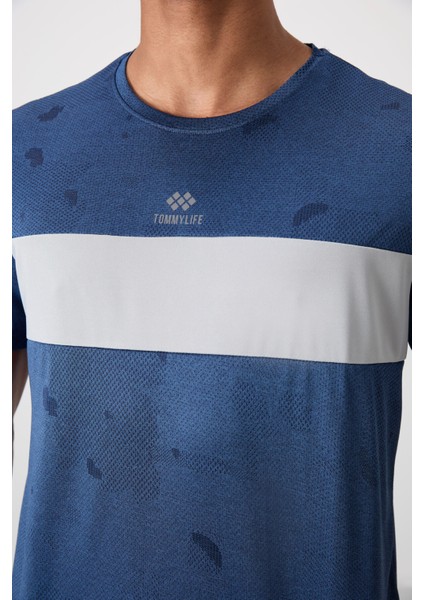 Parlament Polyester Nefes Alan Jakarlı İnce Esnek Standart Fit Erkek Performans T-Shirt - 88398