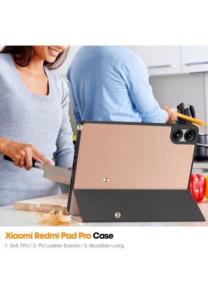 Xiaomi Redmi Pad Pro 2024 Kalem Yuvalı Tablet Kılıfı (Yurt Dışından)