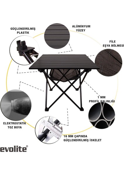 Nature Katlanabilir Kamp Masası Büyük EVO-5056