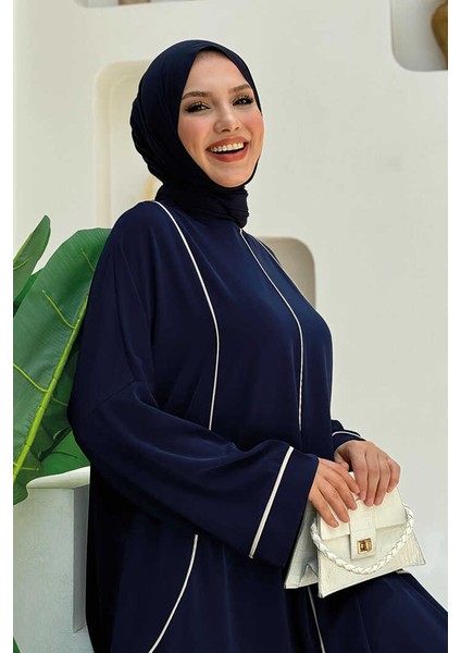 Cepli Şerit Detaylı Elbise 6018 Lacivert fırsatları