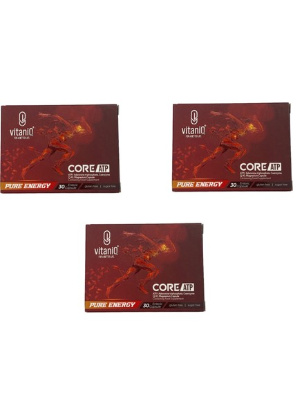 Core Atp Atp/Adenozin Trifosfat, Koenzim Q10, Magnezyum Içeren Kapsül Takviye Edici Gıda 3 Adet