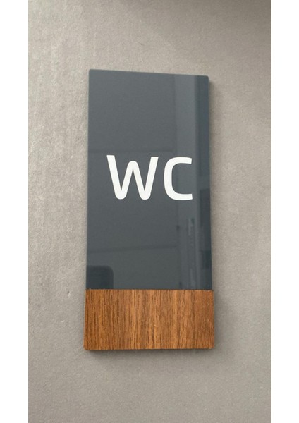 Wooden Serisi Dikey Wc Yönlendirme Levhası