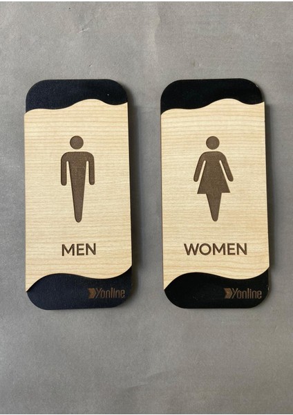 Meşe Serisi Mdf Kadın Wc ve Erkek Wc Set