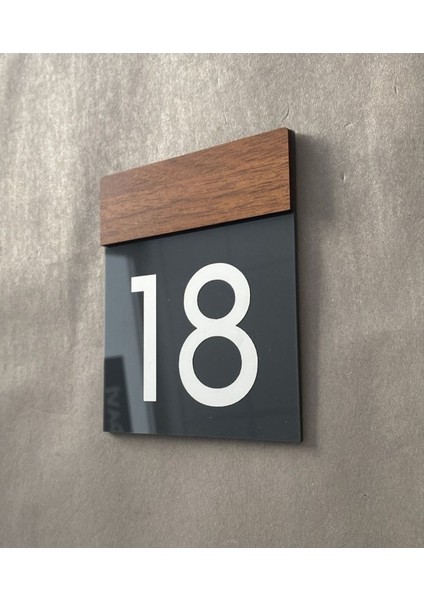 Wooden Serisi Minimal Kapı Numarası fiyatları