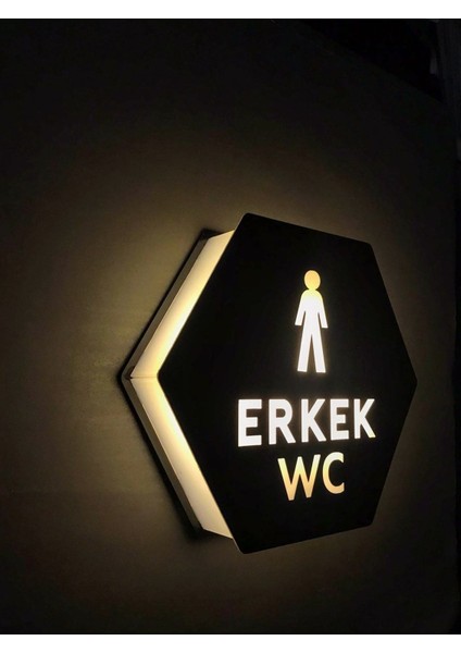 Honeycomb Serisi Işıklı Erkek Wc Yönlendirme Tabelası