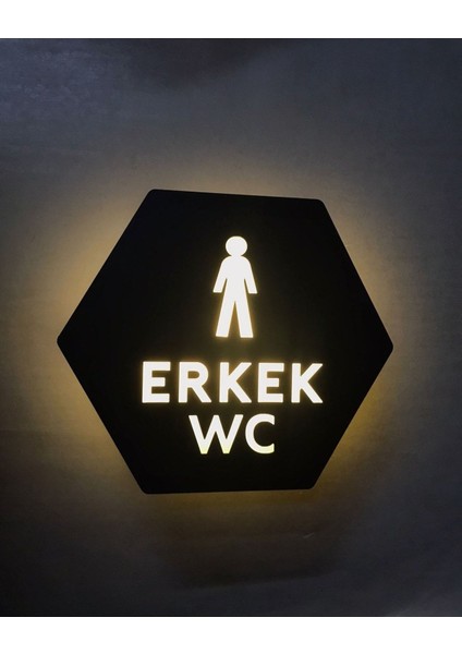 Honeycomb Serisi Işıklı Erkek Wc Yönlendirme Tabelası fiyatları