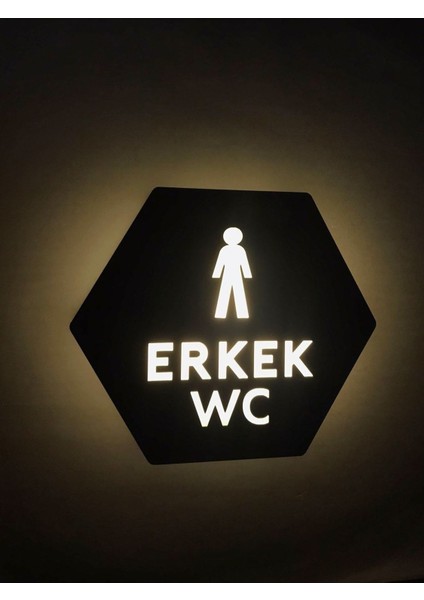 Honeycomb Serisi Işıklı Erkek Wc Yönlendirme Tabelası modelleri
