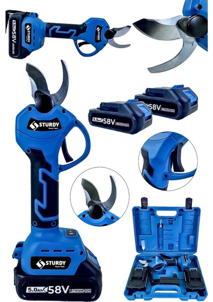 Tekno Trust Akülü Japon Tech. Pro. 90 V12 Ah Çelik Şanzuman 40MM Ağız Çapı 2 Akülü Dal Kesme Dal Budama Akülü M