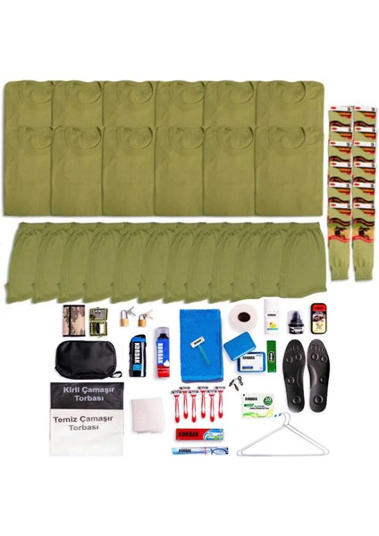 Asker Malzemeleri 12'li Tavsiye Bedelli Asker Seti - Askeri Ürünler