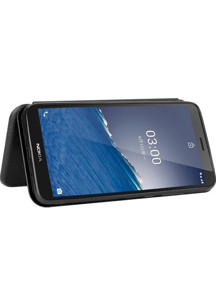 Kart Tutucu Kickstand Deri Folio Flip Case ile Nokia C3 Için Kılıf (Yurt Dışından)