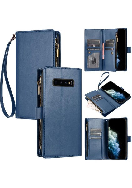 Samsung Galaxy S10 Için Kılıf Cüzdan Fermuar Folio Kapak Kart Yuvaları Pu Deri (Yurt Dışından)