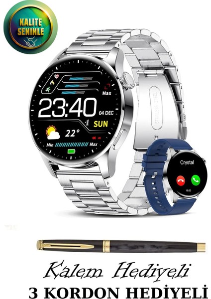 Resmi Distribütör Garantili Watch Pro 4 Amoled Ekranlı Yuvarlak Akıllı Saat Ios ve Android Tüm Tele