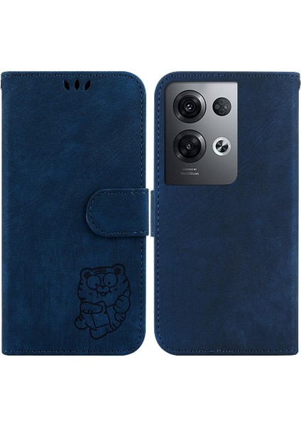 Oppo Için Kılıf Oppo 8 Pro 5g Flip Folio Kabartmalı Sevimli Kaplan Tutucu Kapak (Yurt Dışından)