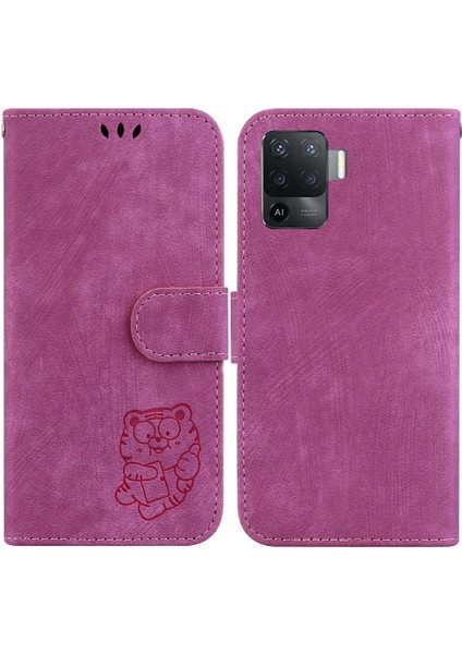 Oppo Oppo 5 Lite Için Kılıf Cüzdan Durumda Kabartmalı Sevimli Kaplan Tutucu Kapak (Yurt Dışından)