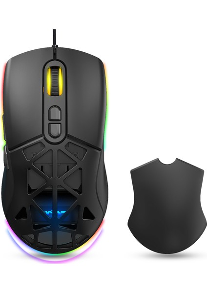 WRP-O12800-B 12800 Dpi Wide Rgb Özel Abs Doku Reflex Örgü Kablolu Siyah Gaming Mouse