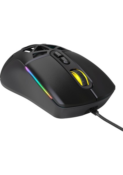 WRP-O12800-B 12800 Dpi Wide Rgb Özel Abs Doku Reflex Örgü Kablolu Siyah Gaming Mouse