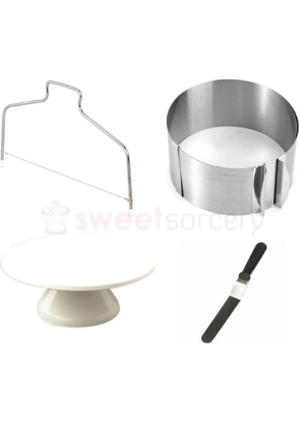 Tekno Trust Pasta Yapım Seti Yuvarlak Kalıp Çember-Stant-Tesytere-Spatula Set