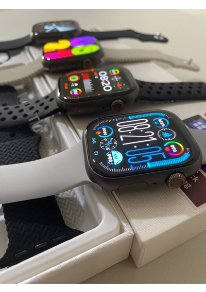 Tekno Trust Siyah Hk9 Pro Plus (4 Kordon Özel Seçmeli) Son Versiyon Watch9 Amoled Ekran Akıllı Saat 300-400 Mah indirimleri