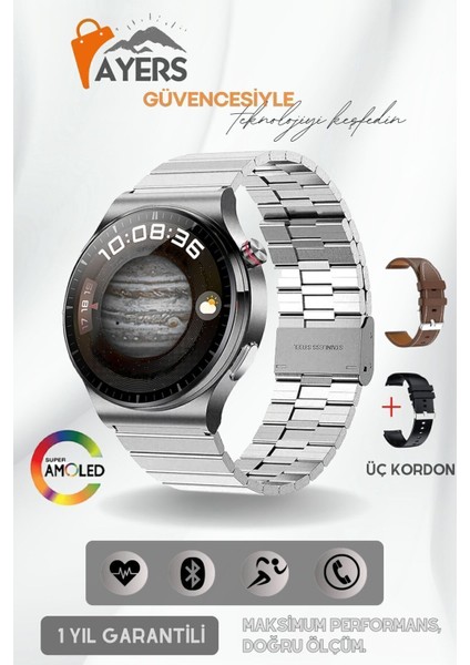 Tekno Trust Haino Teko RW32 Curved Amoled Ekran 3 Kordon Gt4 Pro Akıllı Saat
