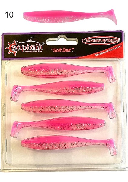 Shad Tail Soft 10CM 4.7gr Levrek Silikonu 5li Paket Suni Silikon Yem