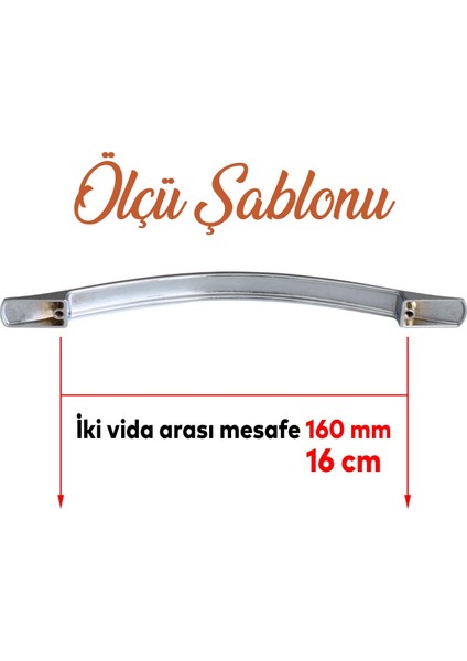 Elif Krom Metal Kulp 160 Mm-16 cm Mobilya Çekmece Mutfak Dolabı Dolap Kapak Kulpları Kulbu Kulpu