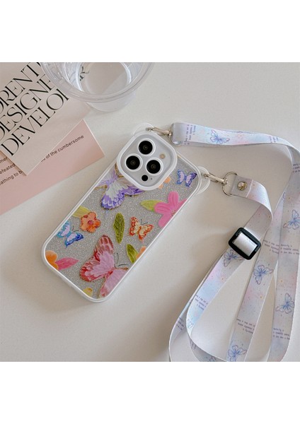 iPhone 15 Pro Max Için Kılıf Desenli Glitter Tpu Telefon Kılıfı, Crossbody Ipli-Çok Renkli (Yurt Dışından) fiyatları