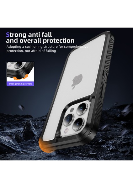 iPhone 15 Pro Kılıf Tpu+Pc Düşmeye Karşı Koruyucu Telefon Kılıfı-Siyah+Şeffaf (Yurt Dışından) fırsatları