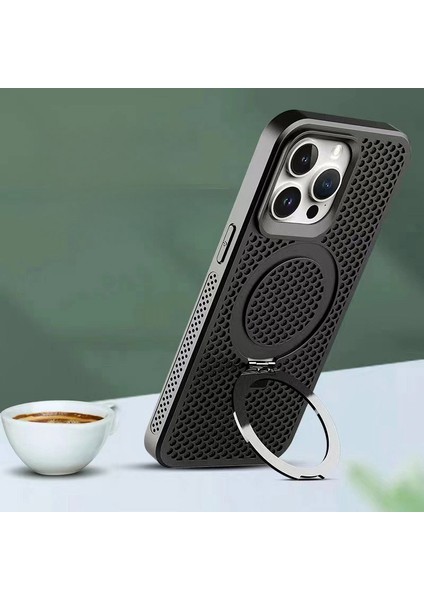 iPhone 12/12 Pro Kılıf Petek Dokulu Pc+Tpu Manyetik Kapak ve Kickstand-Koyu Mor (Yurt Dışından)